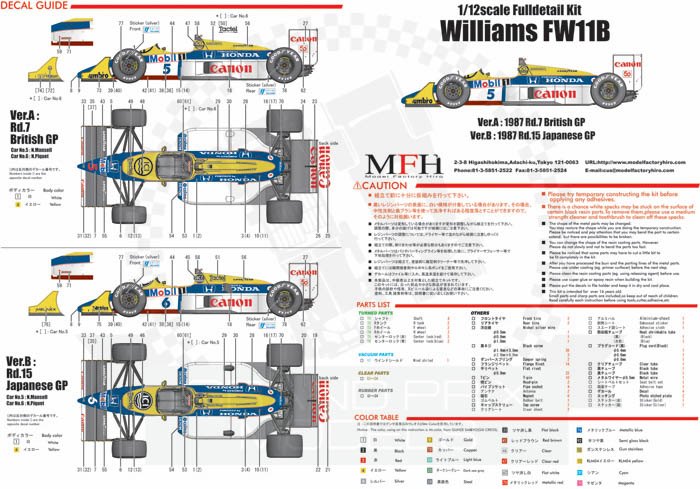 Williams Fw11b Japan 1987 5 6 Mansell Piquet 1 12 By Hiro